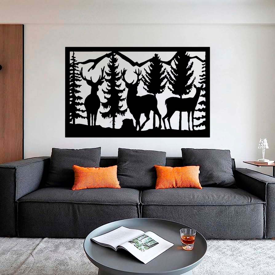 Venados en bosque 80 x 50 cms.