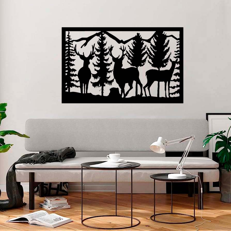 Venados en bosque 80 x 50 cms.
