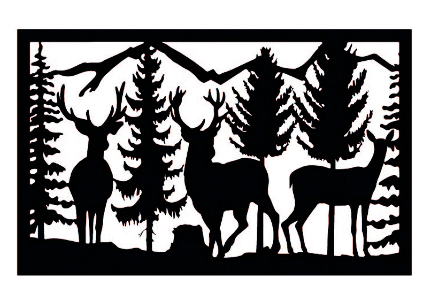 Venados en bosque 80 x 50 cms.